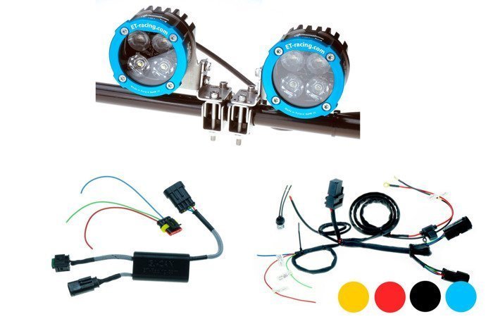 Set 2x Led Lamp Dual.4 with crash bard mounts + GJ-CAN driver for BMW